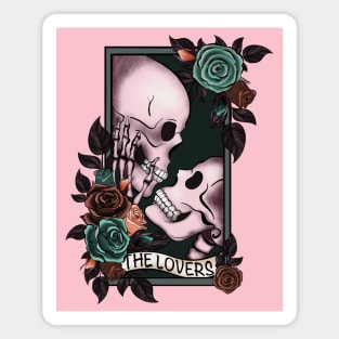 Skeleton Love with  Roses Magnet